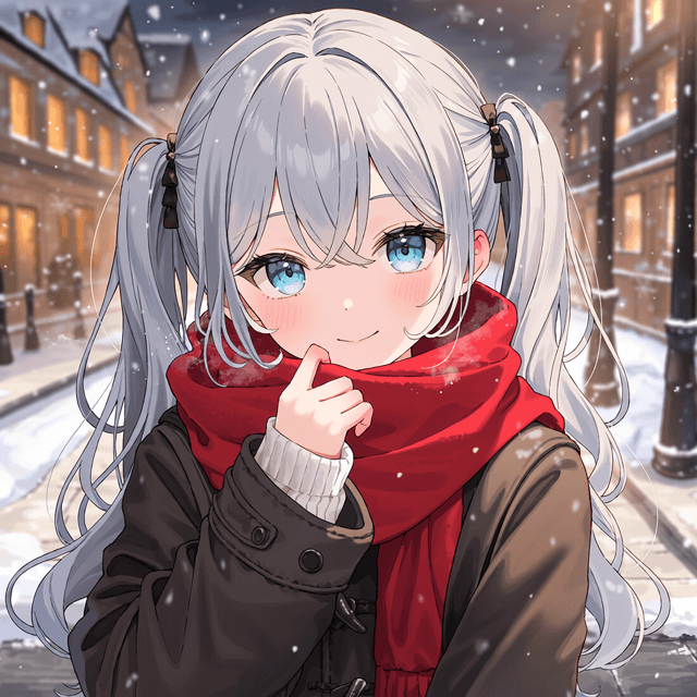NovelAIで生成した銀髪ツインテールの女の子