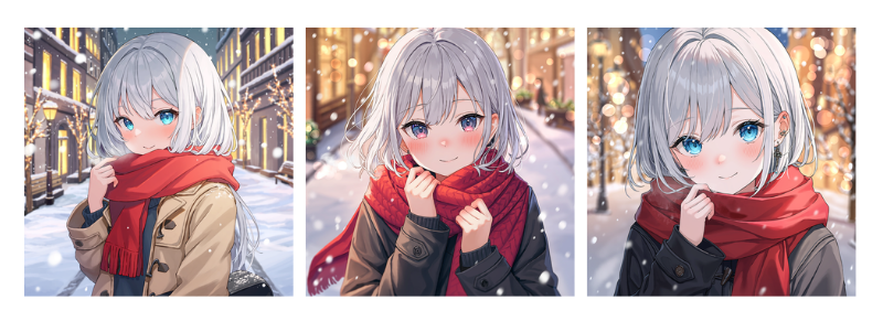 NovelAIでは生成するたびに違った絵が生まれる
