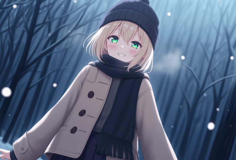 プロンプトにbeanieを追加して生成したイラスト