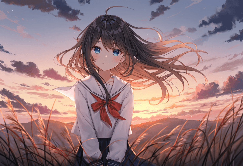 NovelAIで生成した女性キャラクター
