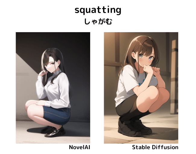 【呪文】squatting：しゃがむ