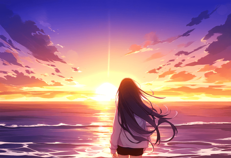 【背景の呪文】ocean：夕方の海