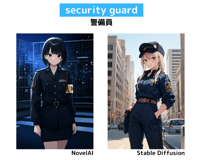 【服装の呪文】security guard：警備員