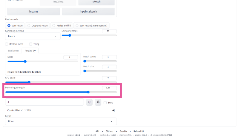 Stable Diffusion WebUI - img2imgのDenoising strength