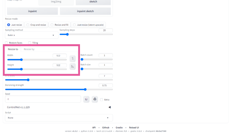 Stable Diffusion WebUI - img2imgのResize to