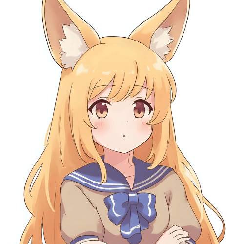Canvaの「アニメ」スタイルで生成した「狐耳の少女」