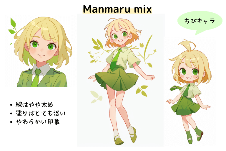 [Stable Diffusion] Manmaru mix 全体の雰囲気