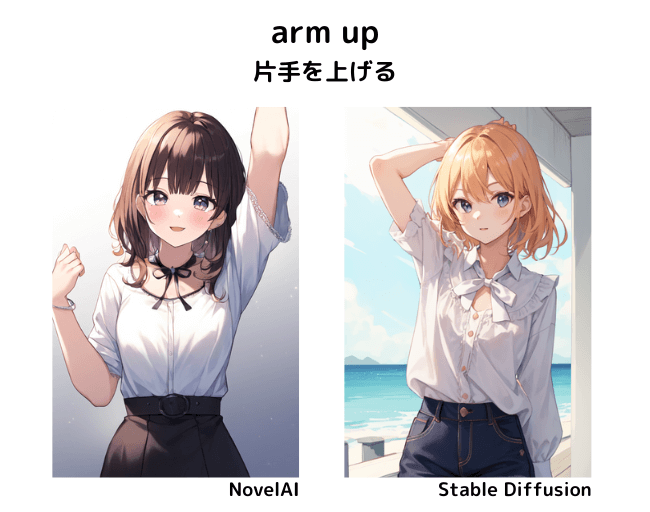 【呪文】arm up：片手を上げる