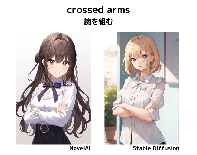 【呪文】crossed arms：腕を組む