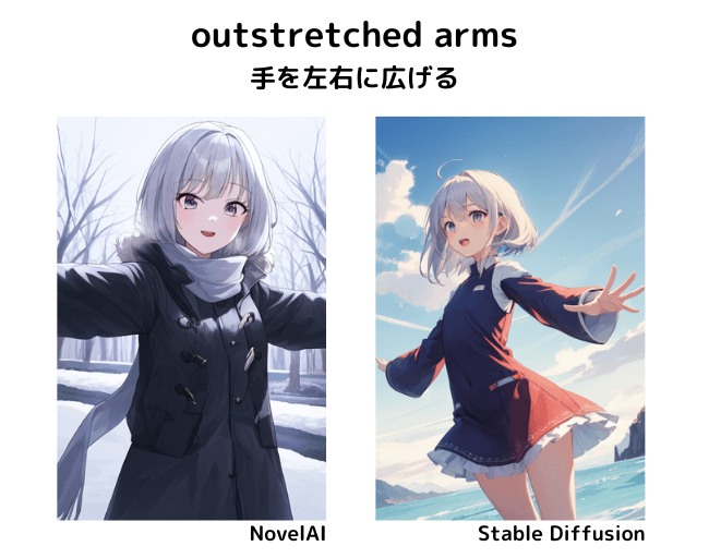 【呪文】outstretched arms：手を左右に広げる
