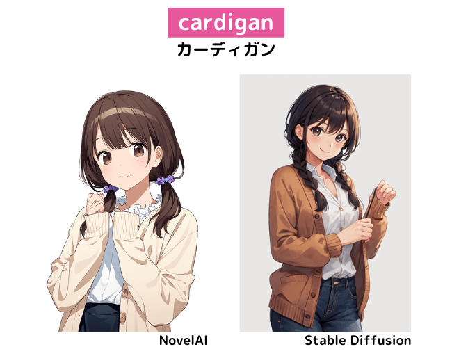 【服装の呪文】cardigan：カーディガン
