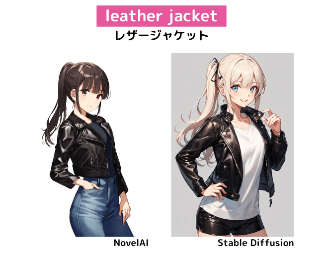 【服装の呪文】leather jacket：レザージャケット