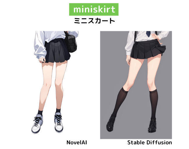 【服装の呪文】miniskirt：ミニスカート