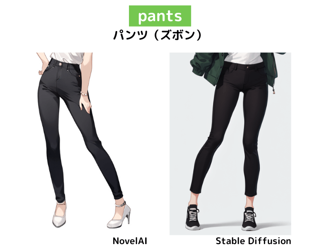 【服装の呪文】pants：パンツ（ズボン）