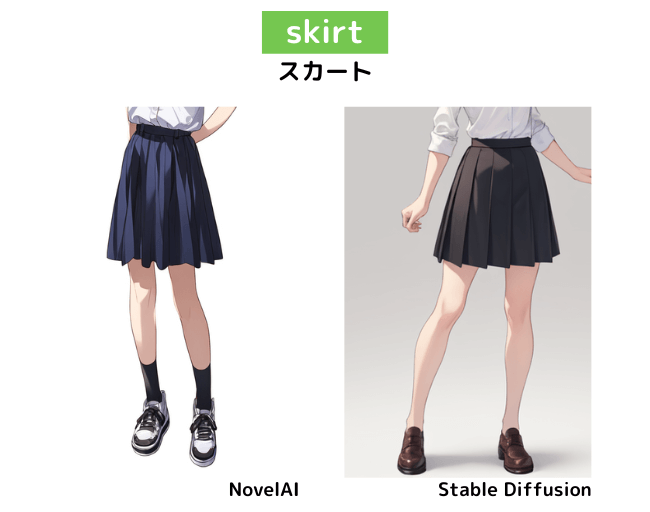 【服装の呪文】skirt：スカート