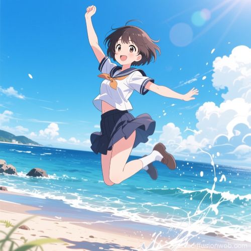 Stable Diffusionで生成された画像（アニメスタイル）