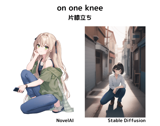 【呪文】on one knee：片膝立ち