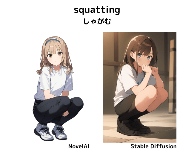 【呪文】squatting：しゃがむ
