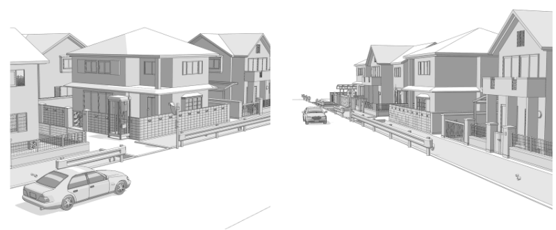 [クリスタ] 3D素材を使えば住宅街も簡単に描ける