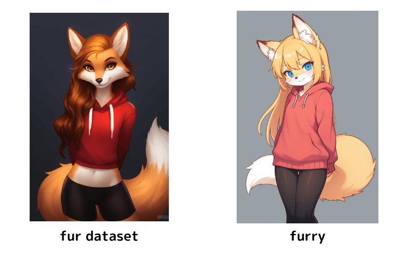 「fur dataset」と「furry」の違い
