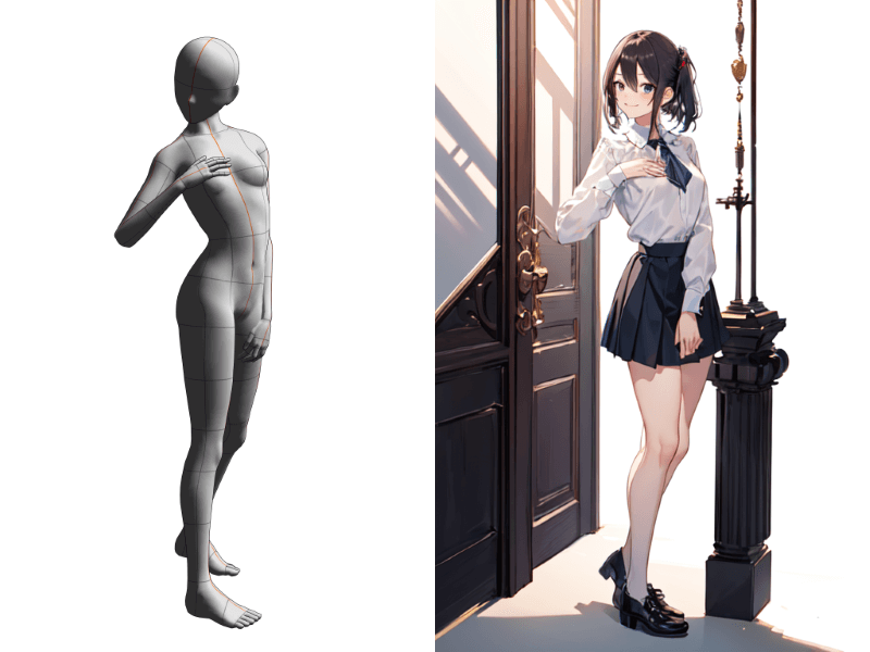 [3Dデッサン人形×OpenPose] グラビアポーズ