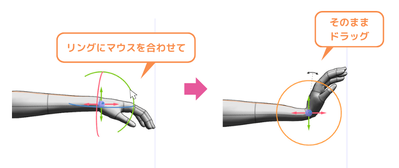 [CLIP STUDIO] 3Dデッサン人形のアニメーションコントローラー（回転）