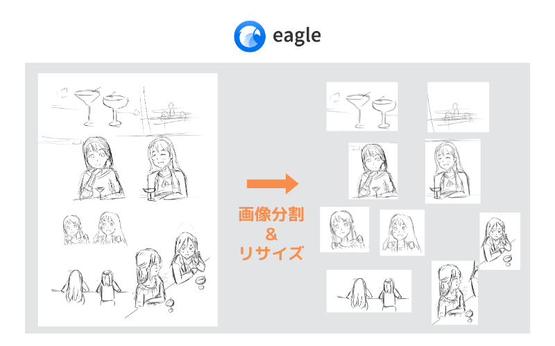 [AIマンガ×Eagle] 画像分割＆リサイズ