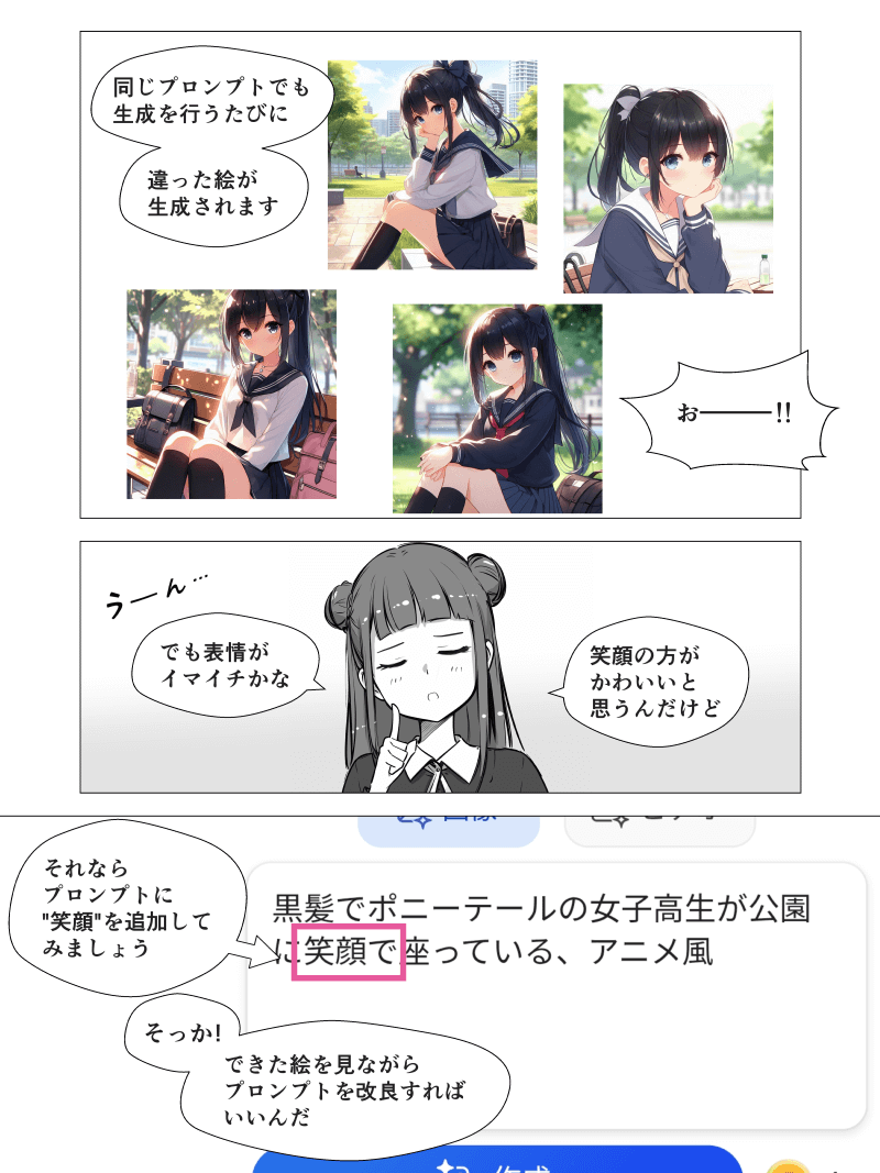 「Image CreatorでAIイラスト体験」の解説漫画