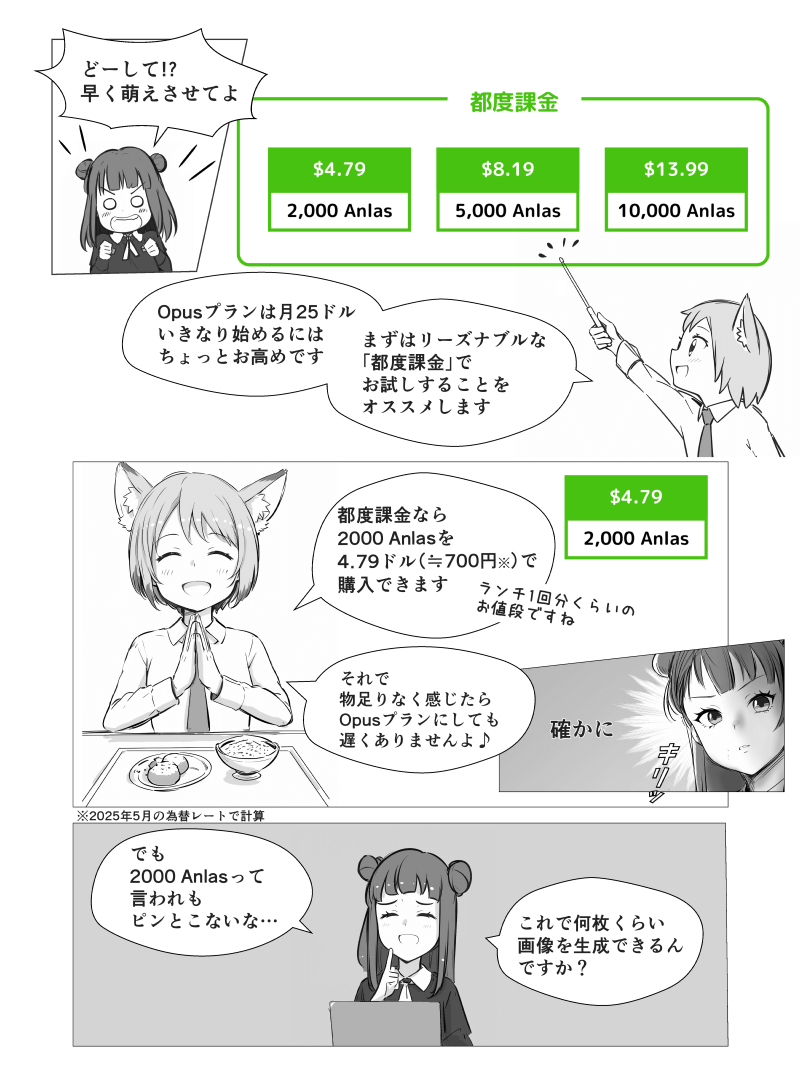 「NovelAIでAIイラストを始めよう」の解説漫画