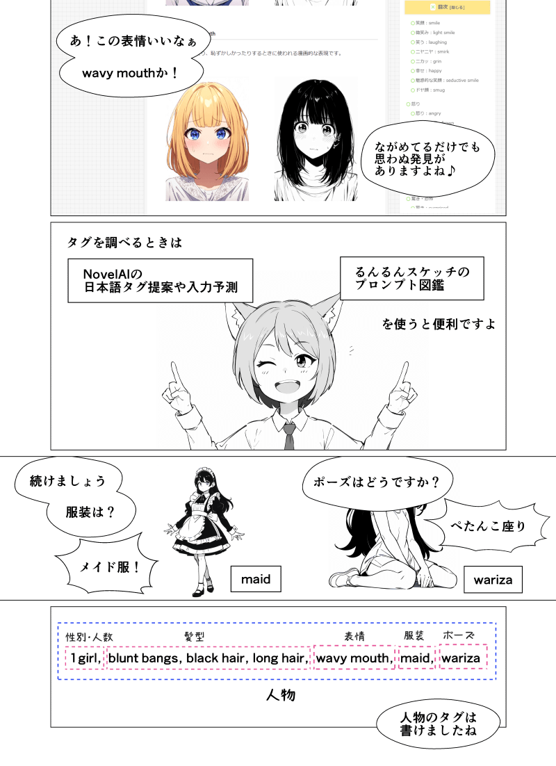 「NovelAIのプロンプト」の解説漫画