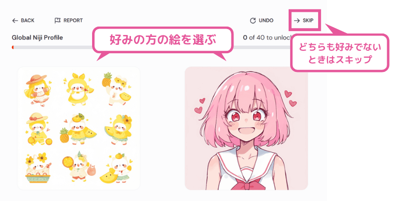 [にじジャーニー] パーソナライズの画像評価