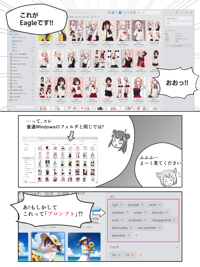 「Eagleで画像整理」の解説漫画