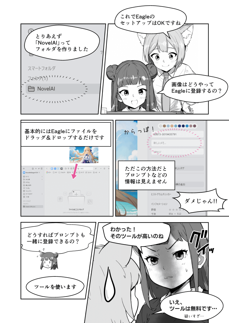 「Eagleで画像整理」の解説漫画