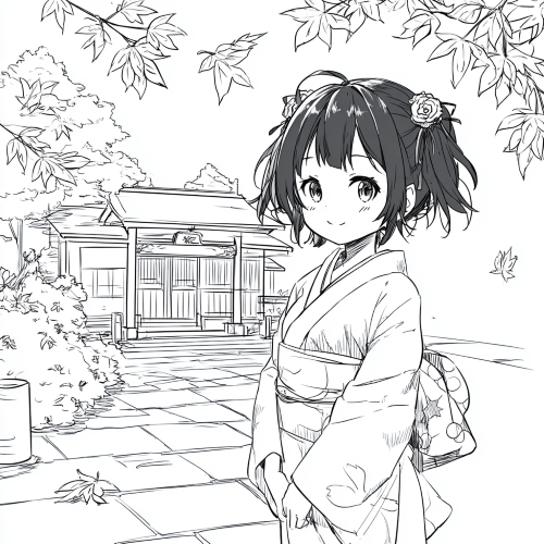 線画風のイラスト