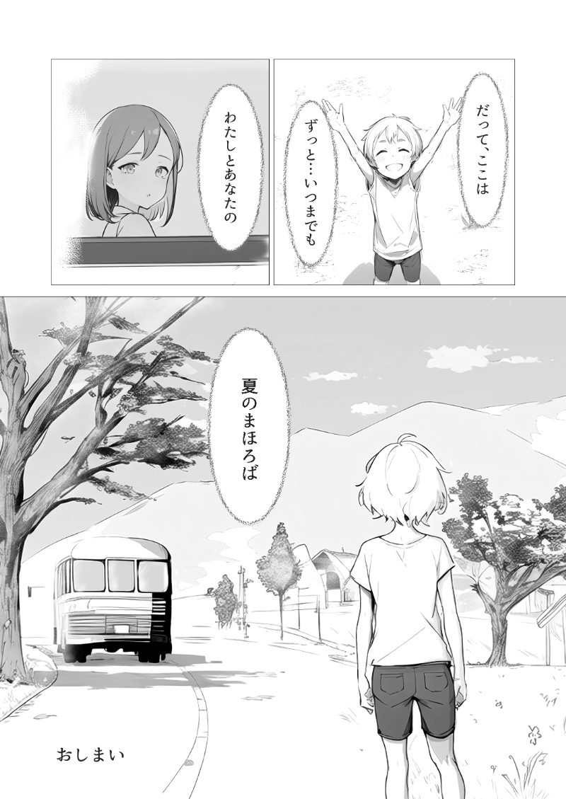 AI漫画「夏のまほろば」