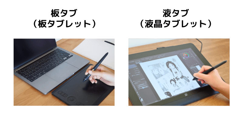 「板タブ」と「液タブ」