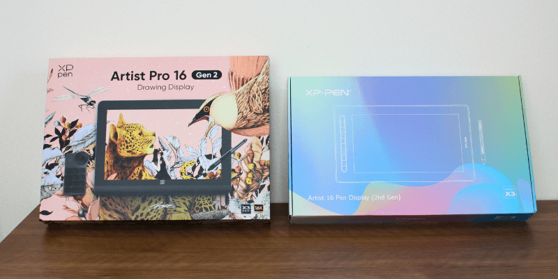 「Artist Pro 16(Gen2)」と「Artist 16セカンド」のパッケージ