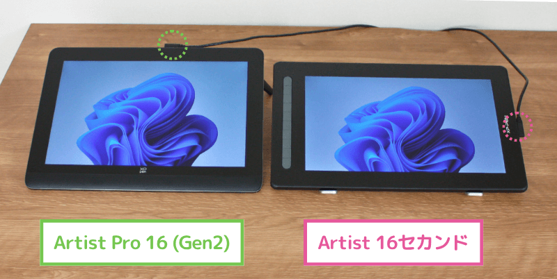「Artist Pro 16(Gen2)」と「Artist 16セカンド」の接続端子を比較